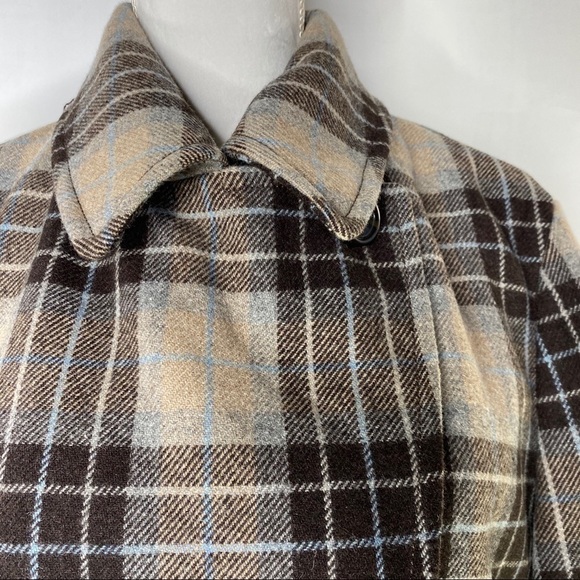 Lands End Wool Plaid Double Breasted Coat - Picture 15 of 16